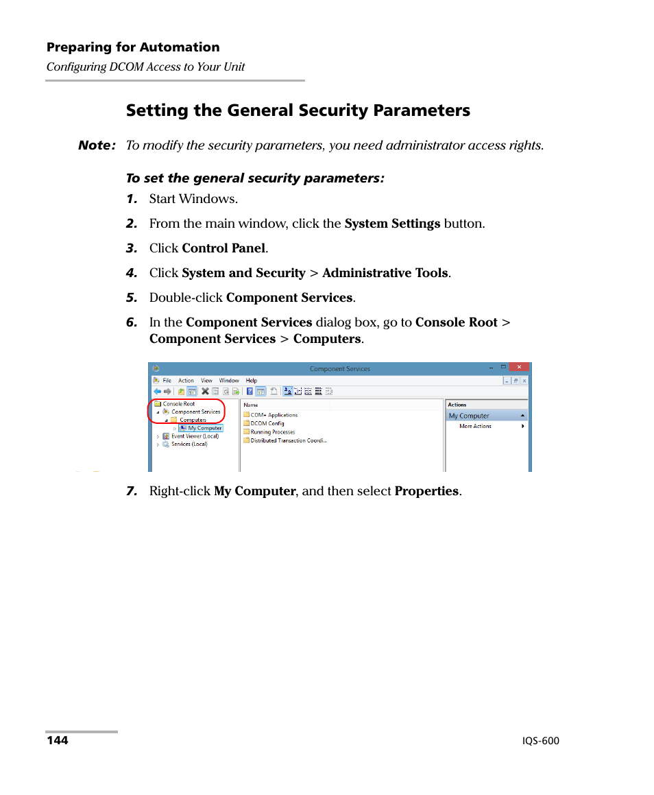 Setting the general security parameters | EXFO IQS-600 Integrated Qualification System User Manual | Page 152 / 357