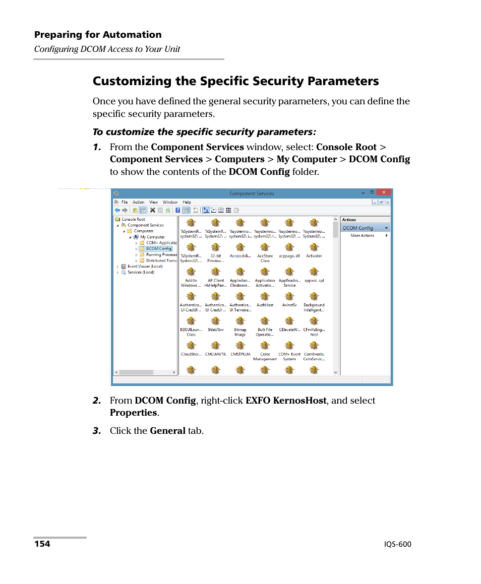 Customizing the specific security parameters | EXFO IQS-600 Integrated Qualification System User Manual | Page 162 / 357
