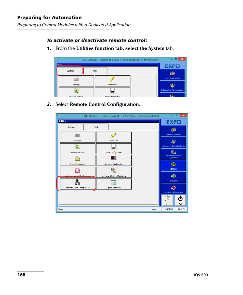 EXFO IQS-600 Integrated Qualification System User Manual | Page 176 / 357