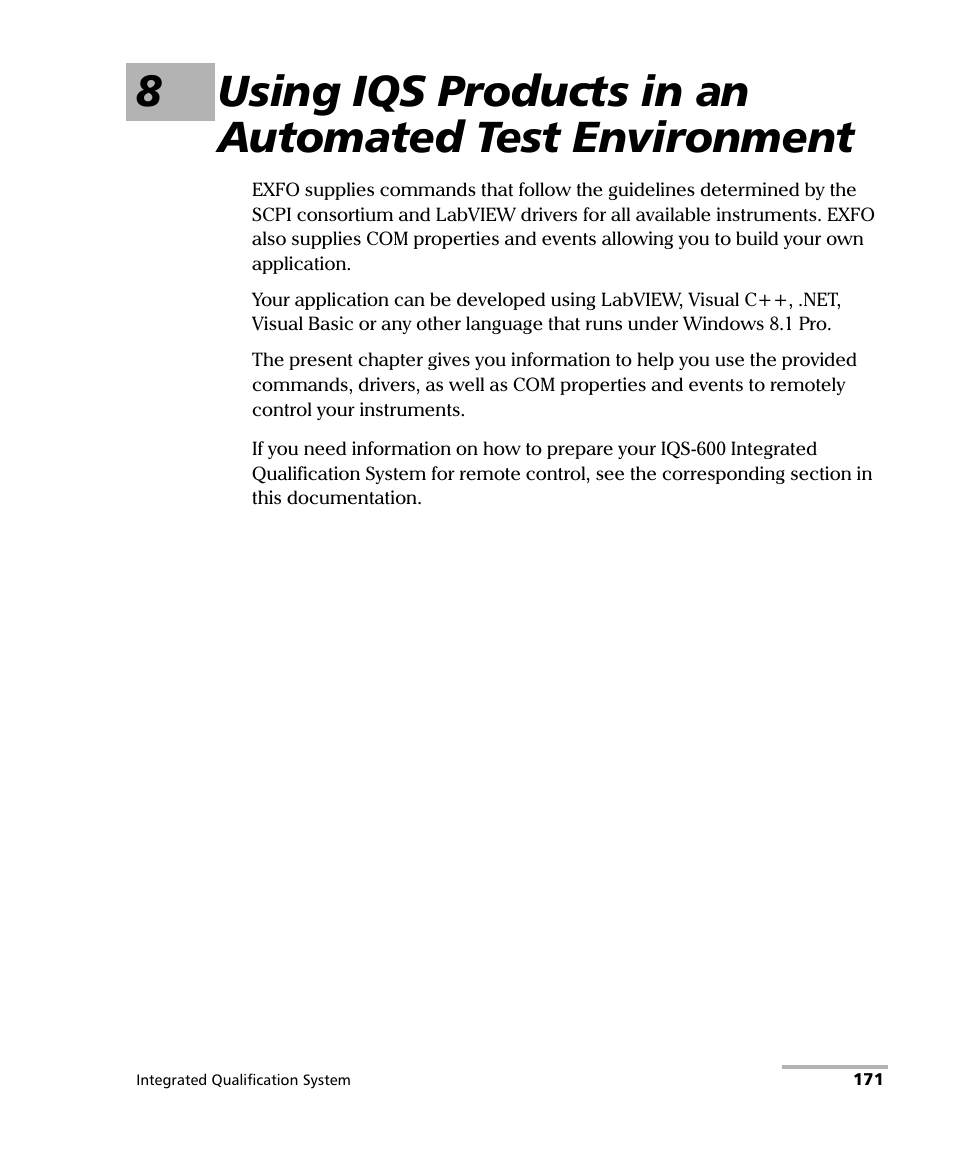 EXFO IQS-600 Integrated Qualification System User Manual | Page 179 / 357