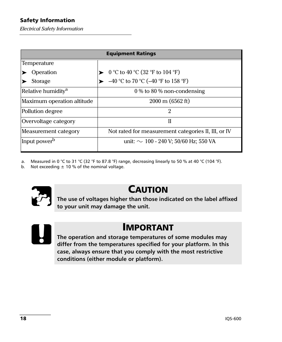 Aution, Mportant | EXFO IQS-600 Integrated Qualification System User Manual | Page 26 / 357