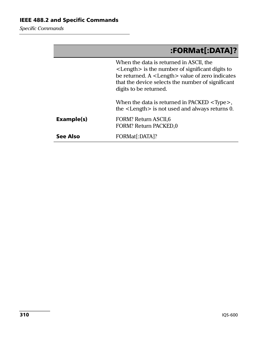 Format[:data | EXFO IQS-600 Integrated Qualification System User Manual | Page 318 / 357
