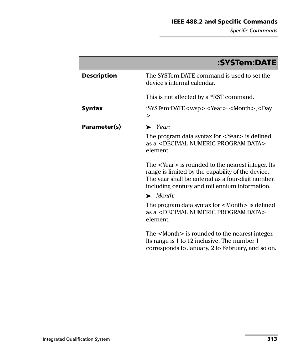 System:date | EXFO IQS-600 Integrated Qualification System User Manual | Page 321 / 357