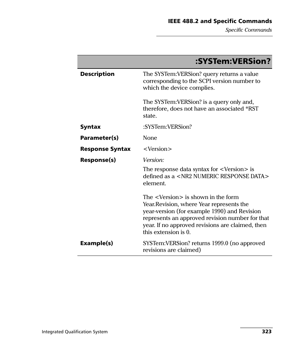 System:version | EXFO IQS-600 Integrated Qualification System User Manual | Page 331 / 357