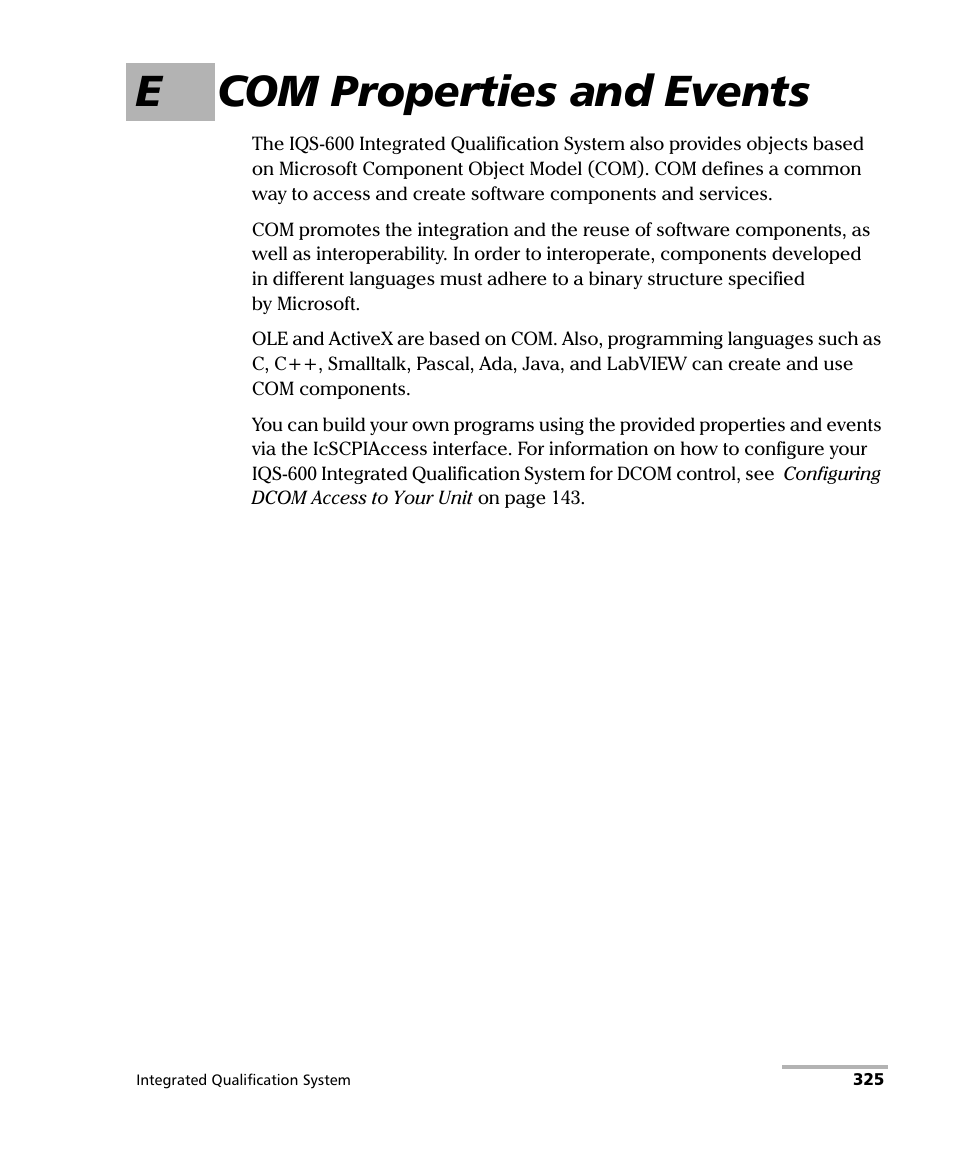 E com properties and events, Ecom properties and events | EXFO IQS-600 Integrated Qualification System User Manual | Page 333 / 357