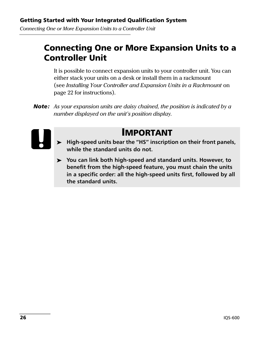 Mportant | EXFO IQS-600 Integrated Qualification System User Manual | Page 34 / 357