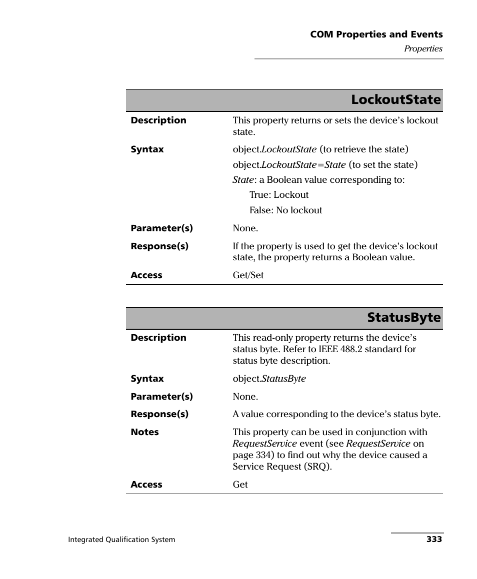 Lockoutstate, Statusbyte | EXFO IQS-600 Integrated Qualification System User Manual | Page 341 / 357