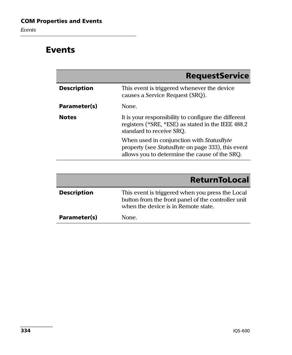 Events, Requestservice, Returntolocal | EXFO IQS-600 Integrated Qualification System User Manual | Page 342 / 357