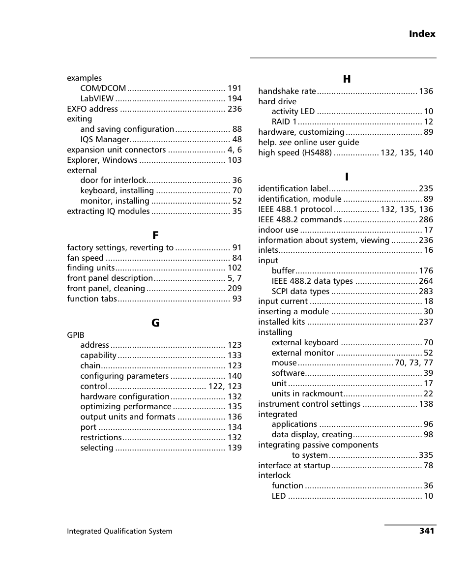 EXFO IQS-600 Integrated Qualification System User Manual | Page 349 / 357