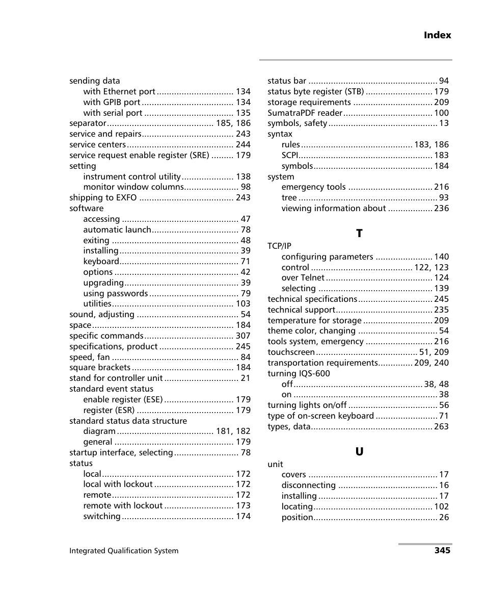 EXFO IQS-600 Integrated Qualification System User Manual | Page 353 / 357
