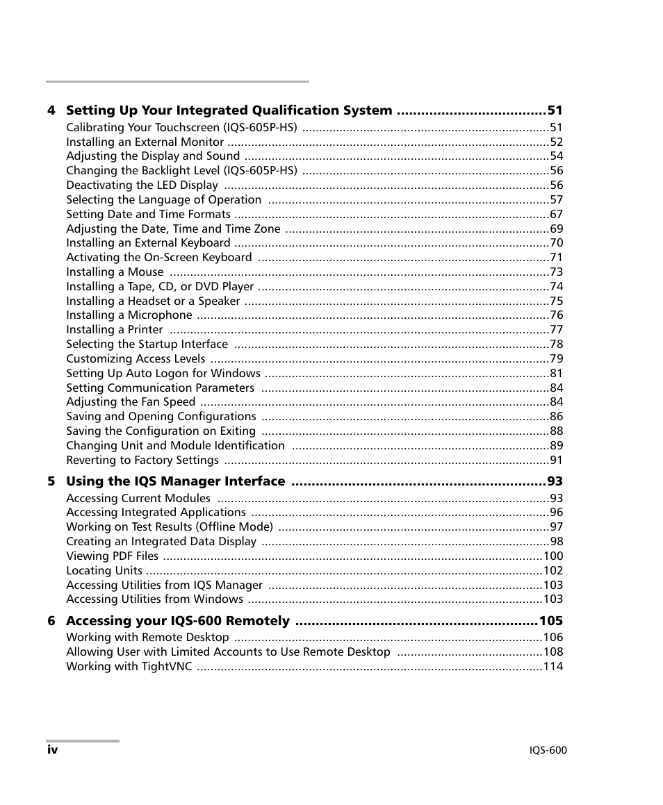 EXFO IQS-600 Integrated Qualification System User Manual | Page 4 / 357