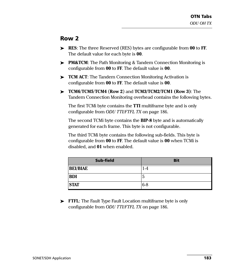 Row 2 | EXFO IQS-8100 Series Transport Blazer for IQS-600 User Manual | Page 197 / 719