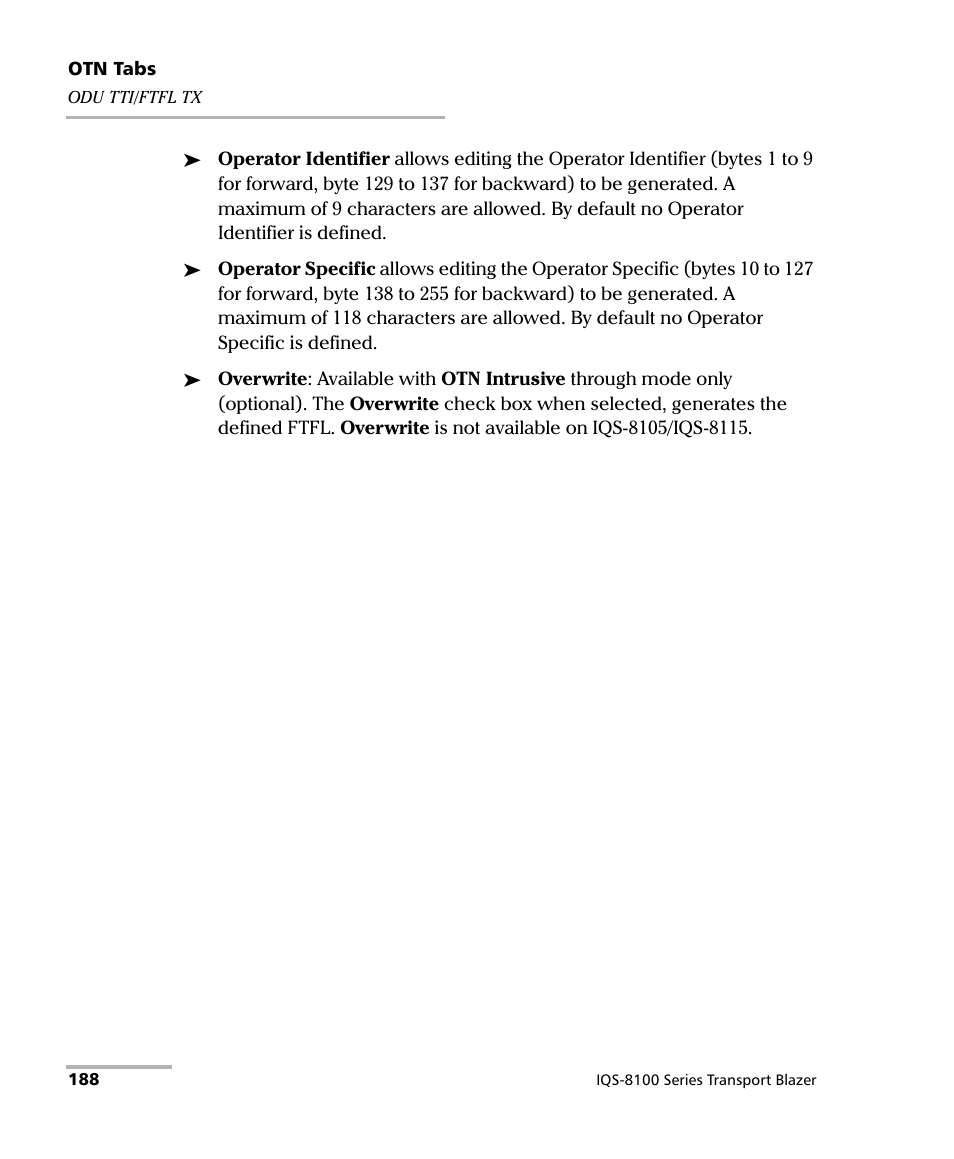 EXFO IQS-8100 Series Transport Blazer for IQS-600 User Manual | Page 202 / 719