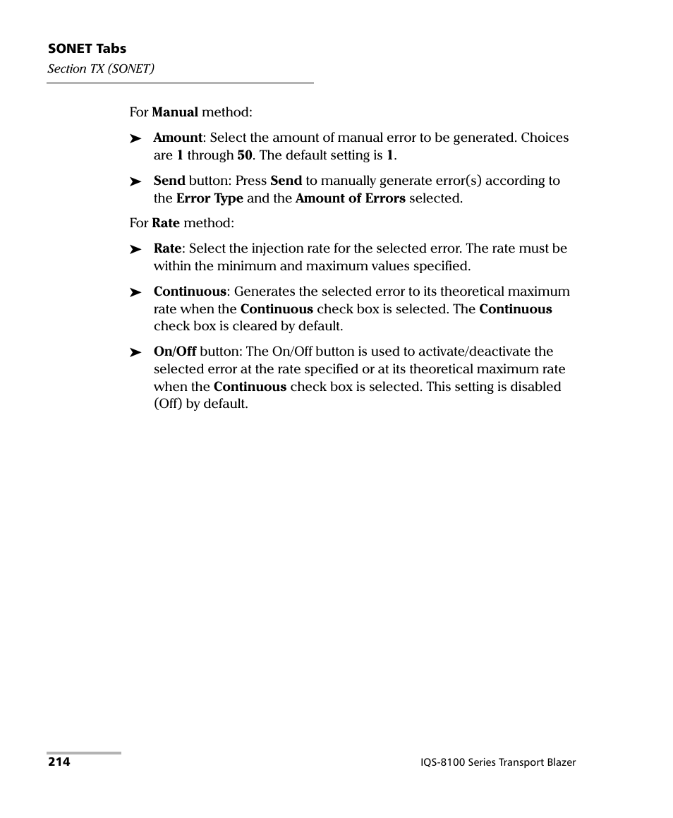 EXFO IQS-8100 Series Transport Blazer for IQS-600 User Manual | Page 228 / 719