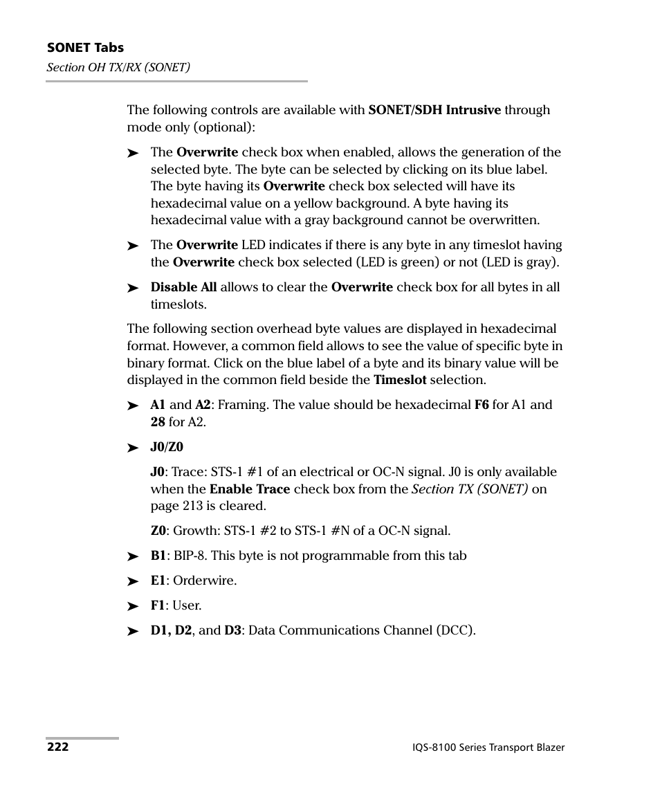 EXFO IQS-8100 Series Transport Blazer for IQS-600 User Manual | Page 236 / 719