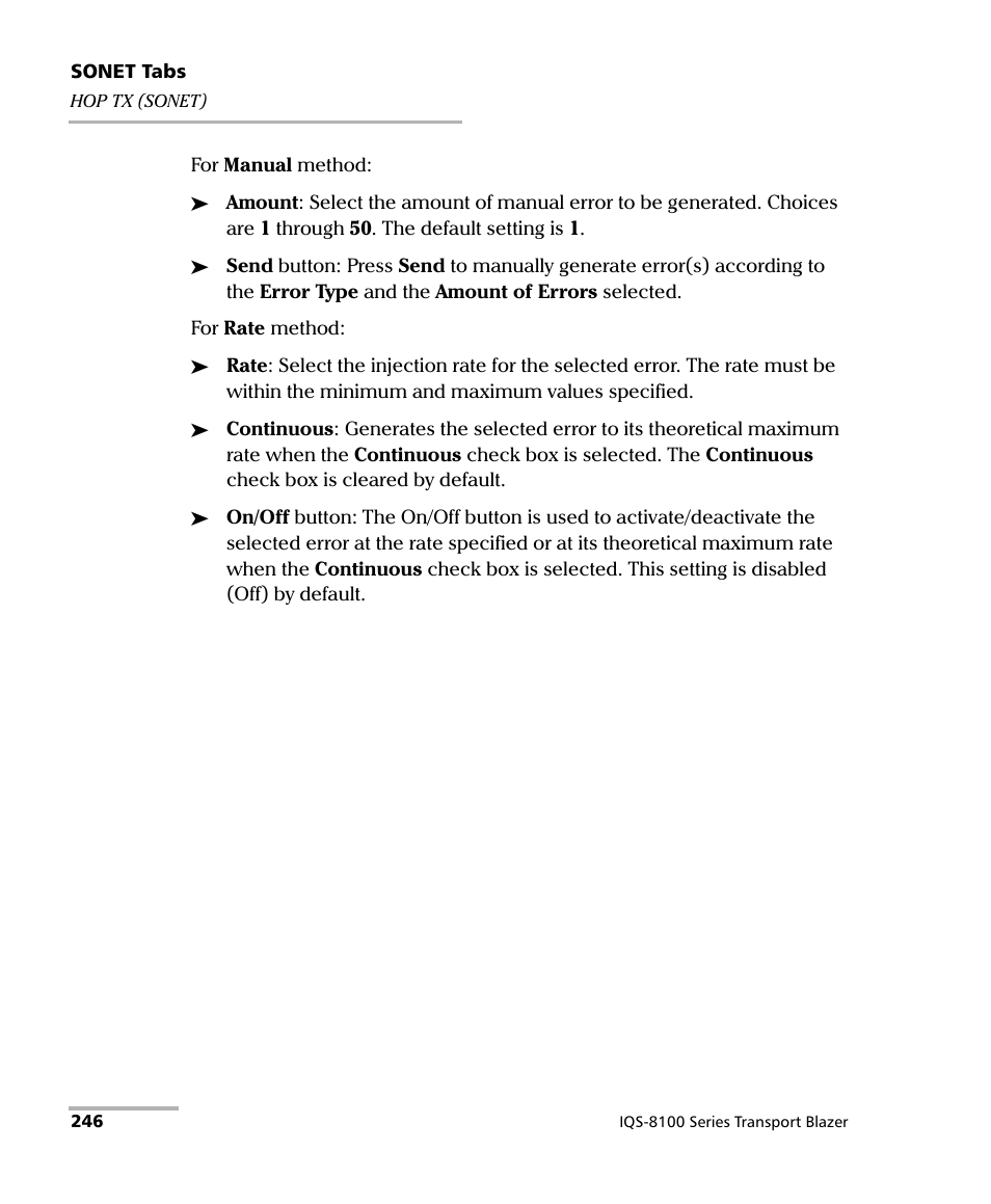 EXFO IQS-8100 Series Transport Blazer for IQS-600 User Manual | Page 260 / 719