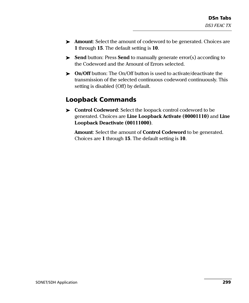 Loopback commands | EXFO IQS-8100 Series Transport Blazer for IQS-600 User Manual | Page 313 / 719