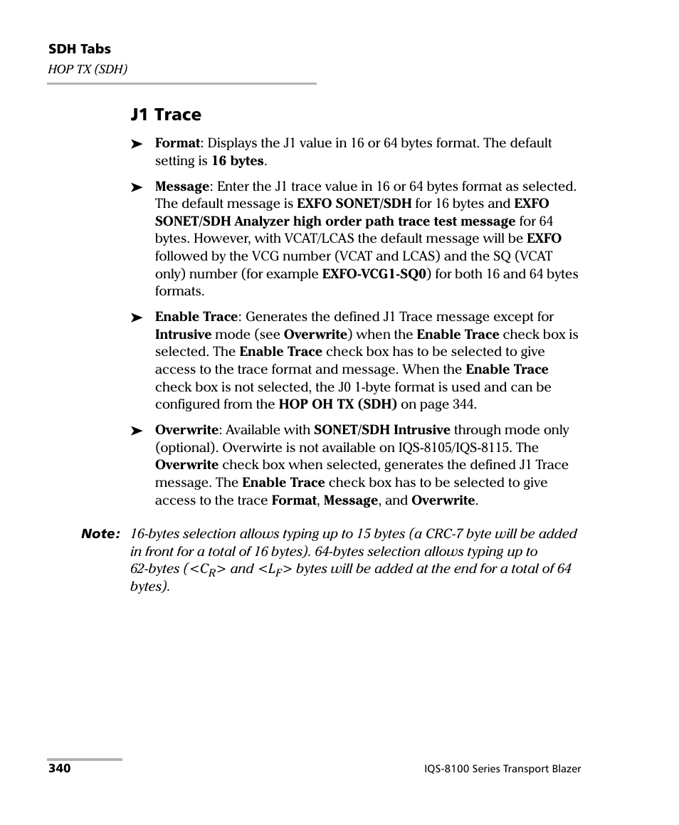 J1 trace | EXFO IQS-8100 Series Transport Blazer for IQS-600 User Manual | Page 354 / 719