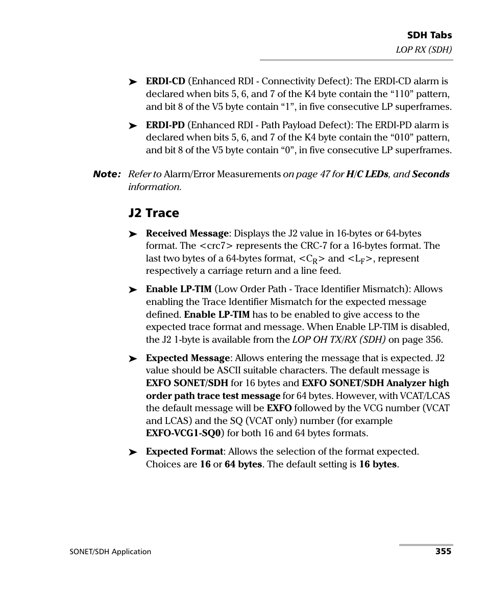 J2 trace | EXFO IQS-8100 Series Transport Blazer for IQS-600 User Manual | Page 369 / 719