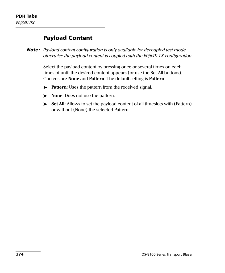 Payload content | EXFO IQS-8100 Series Transport Blazer for IQS-600 User Manual | Page 388 / 719