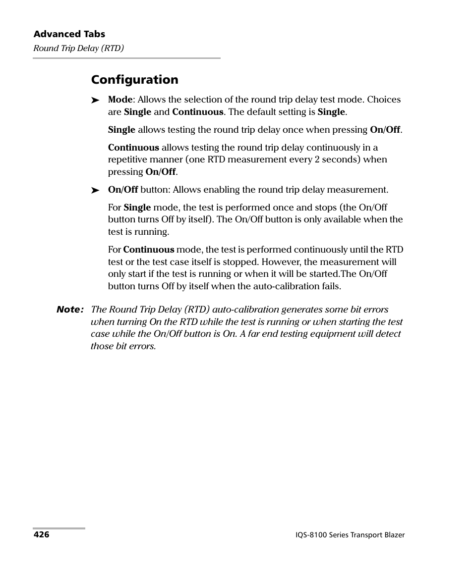 Configuration | EXFO IQS-8100 Series Transport Blazer for IQS-600 User Manual | Page 440 / 719