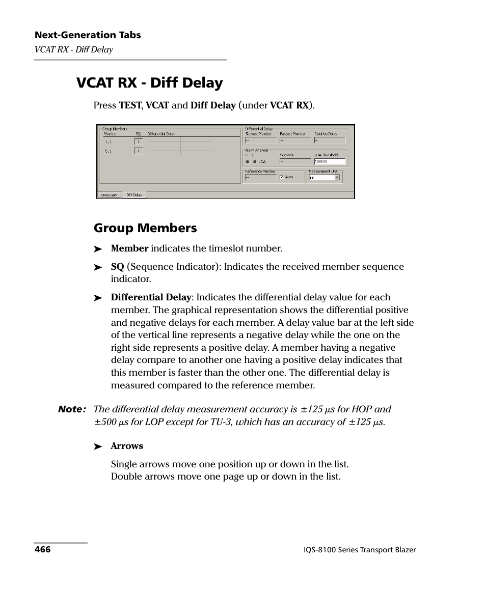 Vcat rx - diff delay, Group members | EXFO IQS-8100 Series Transport Blazer for IQS-600 User Manual | Page 480 / 719