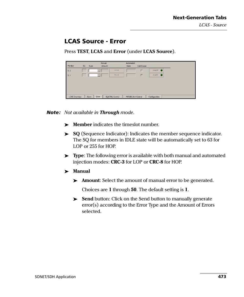 Lcas source - error | EXFO IQS-8100 Series Transport Blazer for IQS-600 User Manual | Page 487 / 719