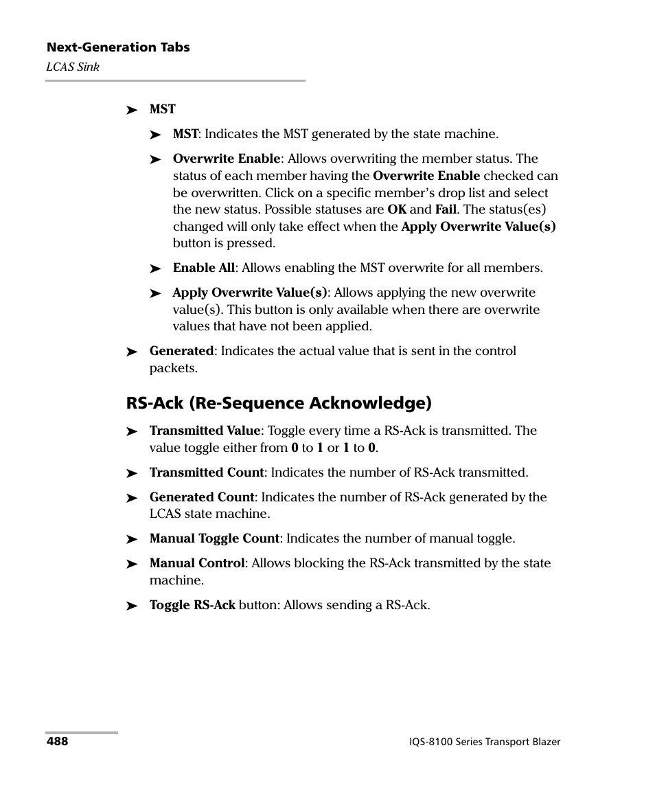 Rs-ack (re-sequence acknowledge) | EXFO IQS-8100 Series Transport Blazer for IQS-600 User Manual | Page 502 / 719