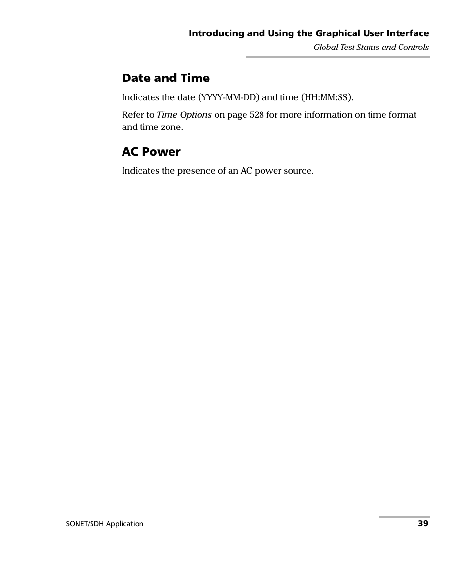 Date and time, Ac power | EXFO IQS-8100 Series Transport Blazer for IQS-600 User Manual | Page 53 / 719