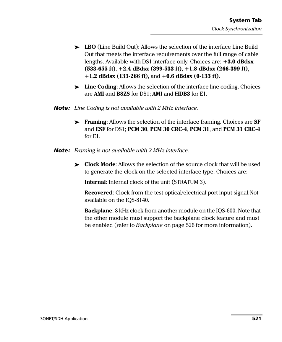 EXFO IQS-8100 Series Transport Blazer for IQS-600 User Manual | Page 535 / 719