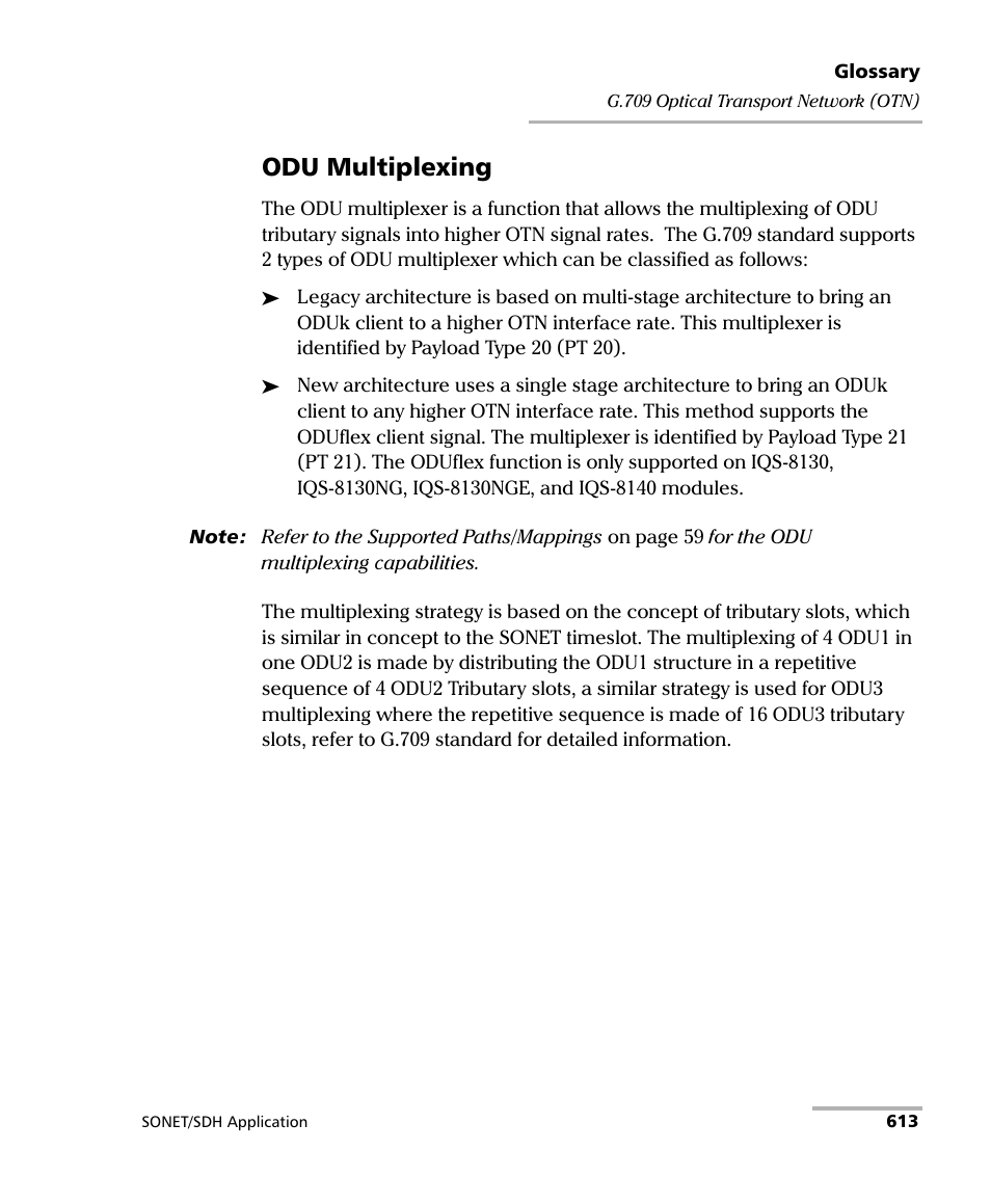 Odu multiplexing | EXFO IQS-8100 Series Transport Blazer for IQS-600 User Manual | Page 627 / 719