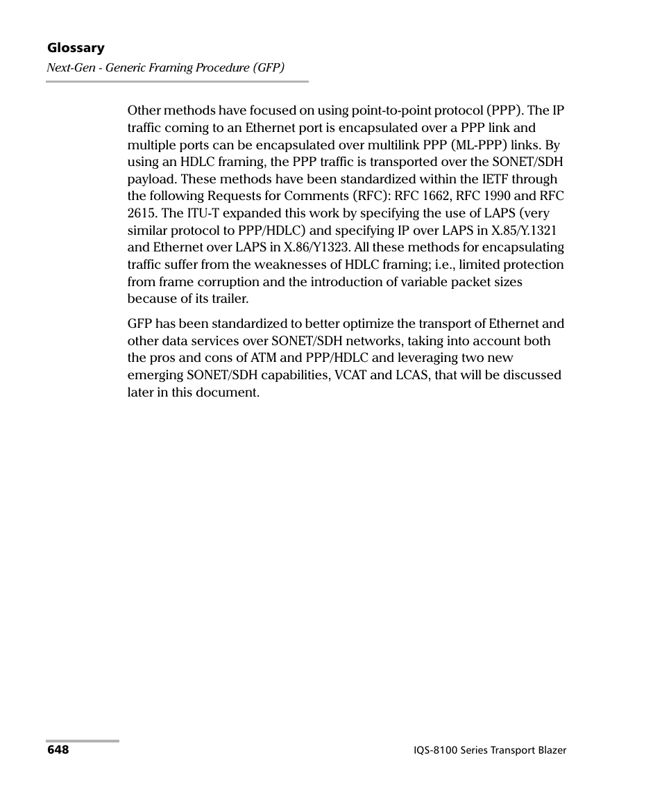 EXFO IQS-8100 Series Transport Blazer for IQS-600 User Manual | Page 662 / 719