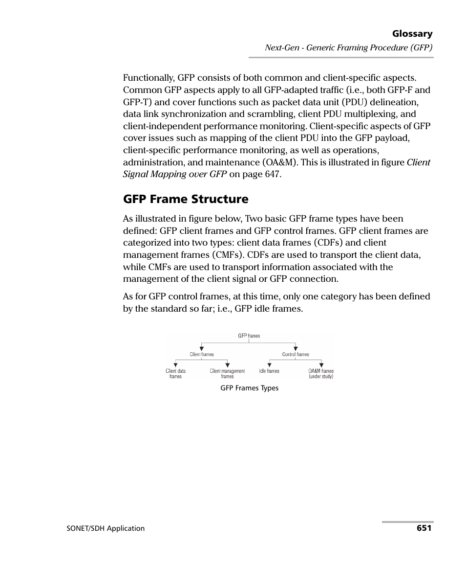 Gfp frame structure | EXFO IQS-8100 Series Transport Blazer for IQS-600 User Manual | Page 665 / 719