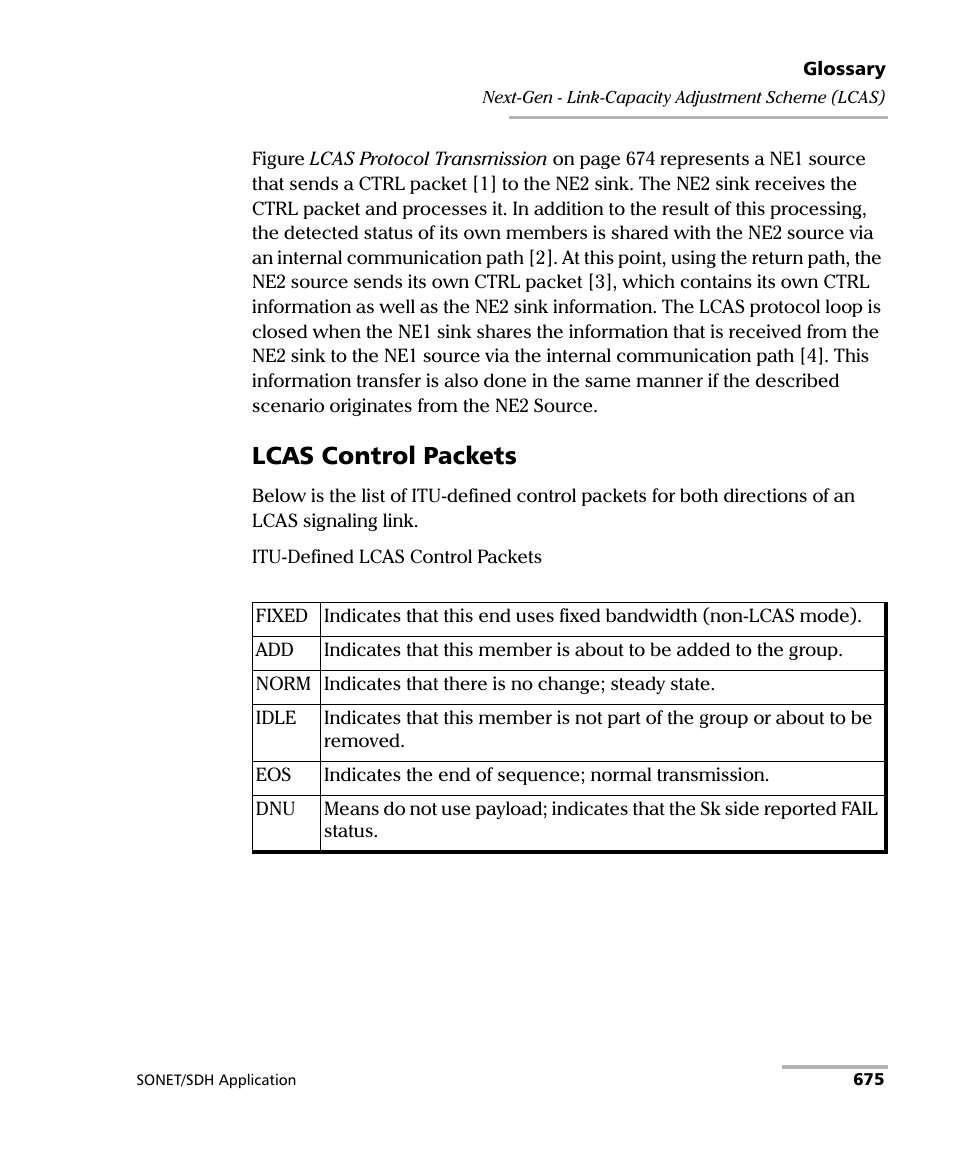 Lcas control packets | EXFO IQS-8100 Series Transport Blazer for IQS-600 User Manual | Page 689 / 719