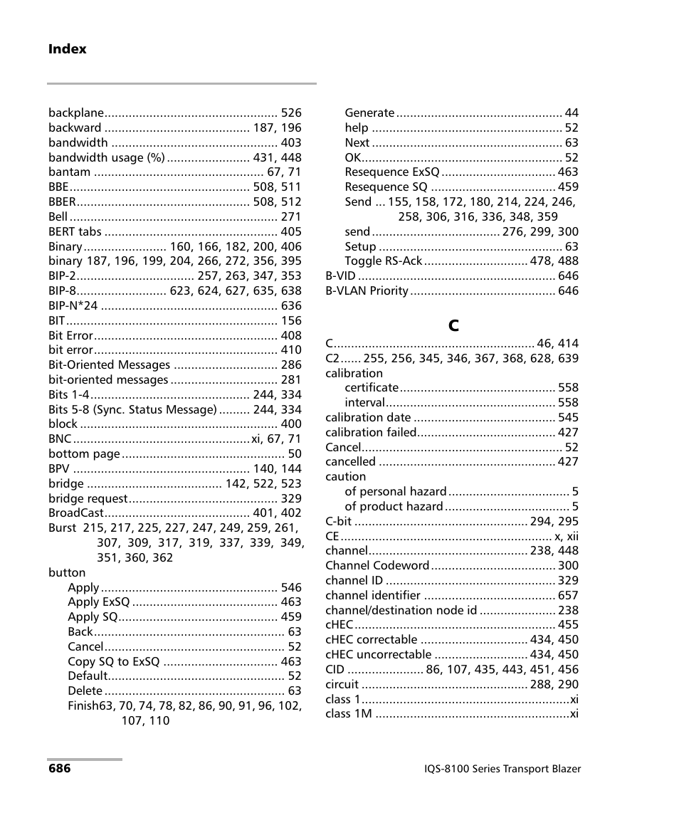 EXFO IQS-8100 Series Transport Blazer for IQS-600 User Manual | Page 700 / 719