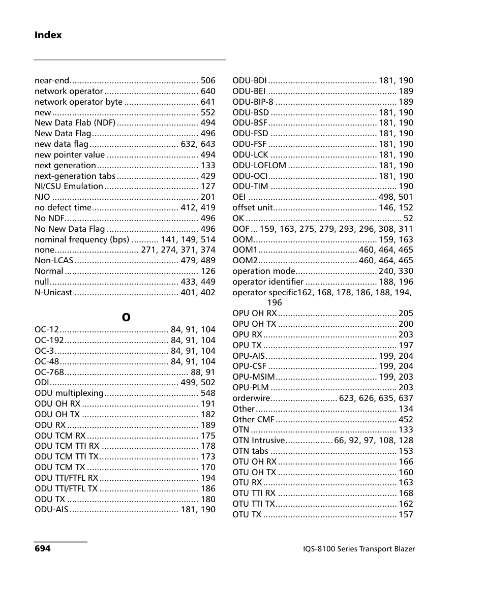 EXFO IQS-8100 Series Transport Blazer for IQS-600 User Manual | Page 708 / 719