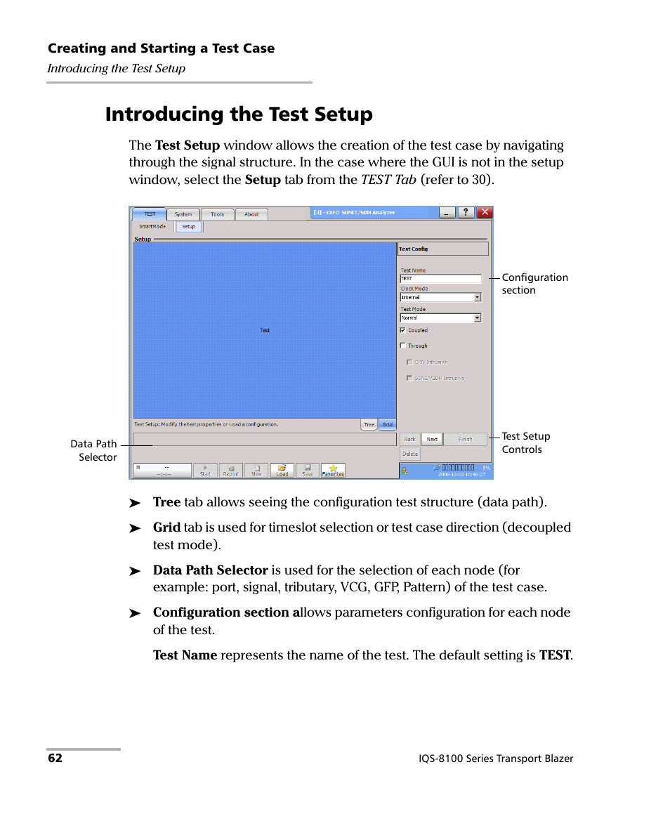 Introducing the test setup | EXFO IQS-8100 Series Transport Blazer for IQS-600 User Manual | Page 76 / 719