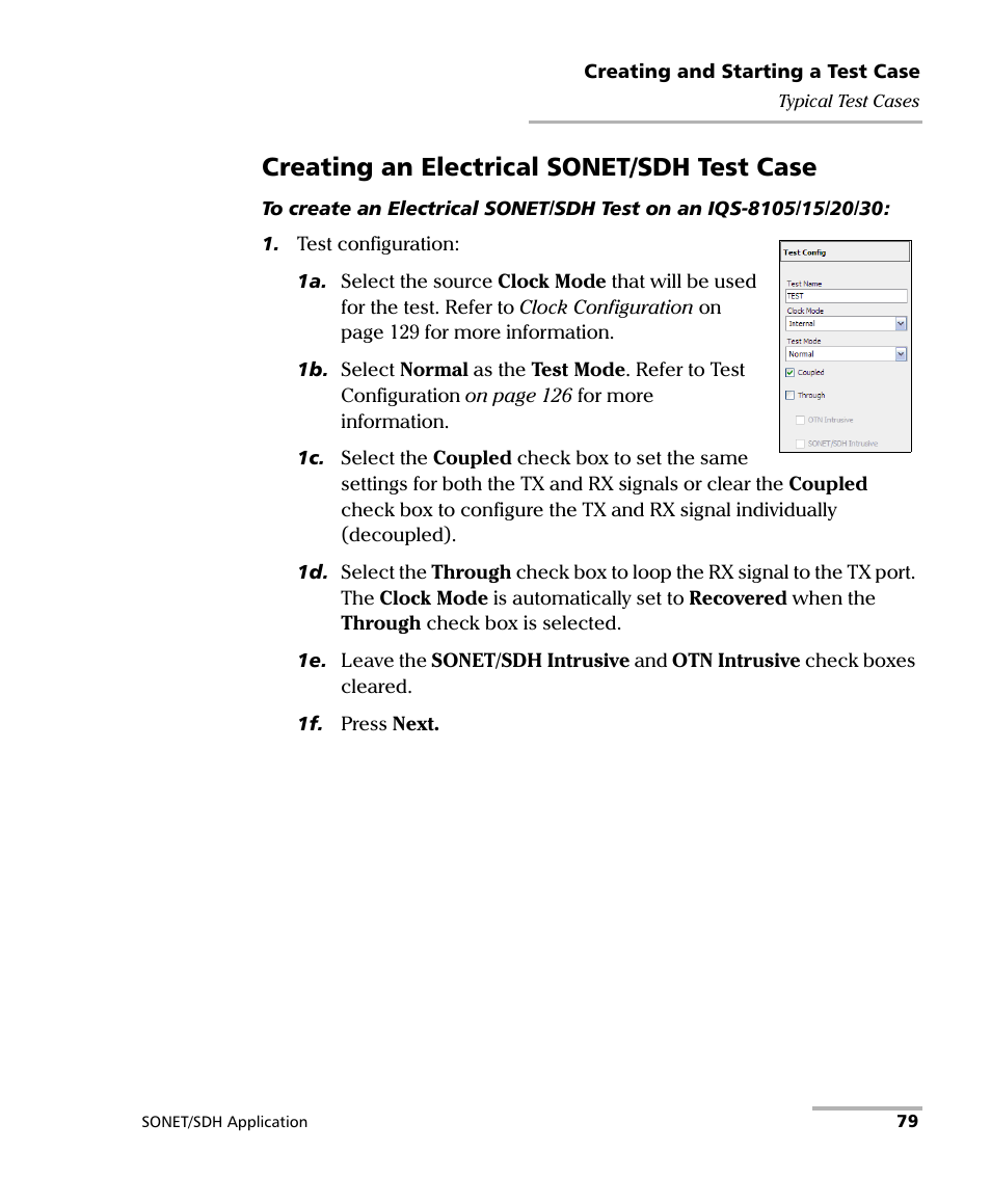 Creating an electrical sonet/sdh test case | EXFO IQS-8100 Series Transport Blazer for IQS-600 User Manual | Page 93 / 719