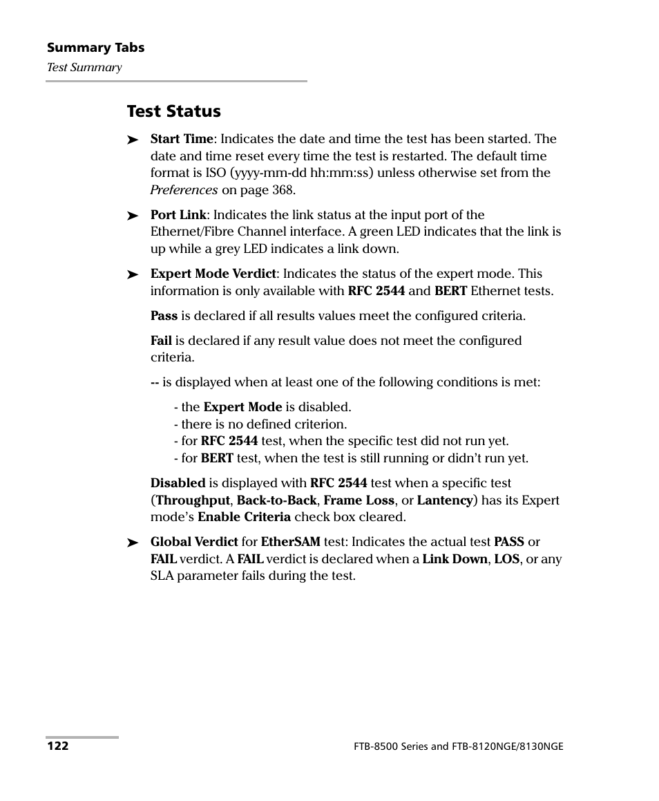 Test status | EXFO IQS-8500 Series for IQS-600 User Manual | Page 136 / 546