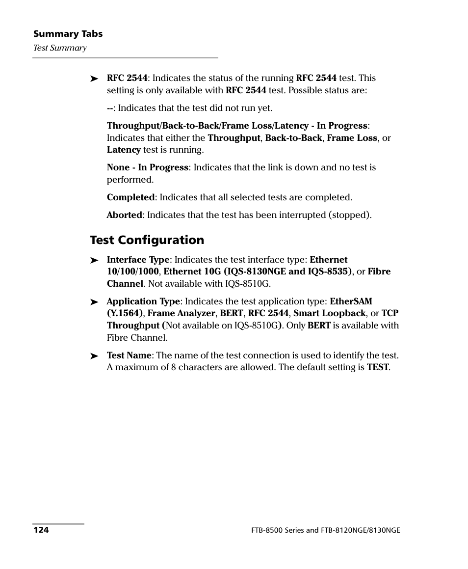 Test configuration | EXFO IQS-8500 Series for IQS-600 User Manual | Page 138 / 546