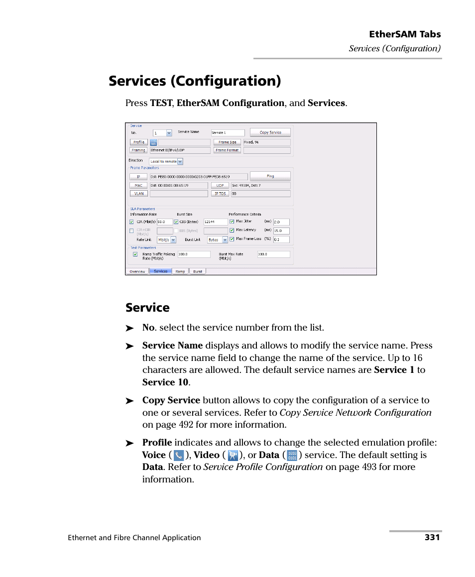 Services (configuration), Service | EXFO IQS-8500 Series for IQS-600 User Manual | Page 345 / 546