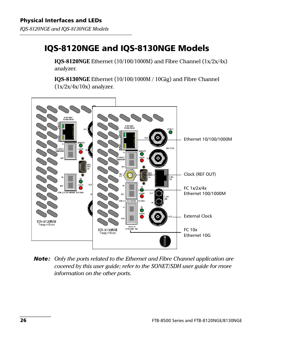 Iqs-8120nge and iqs-8130nge models | EXFO IQS-8500 Series for IQS-600 User Manual | Page 40 / 546