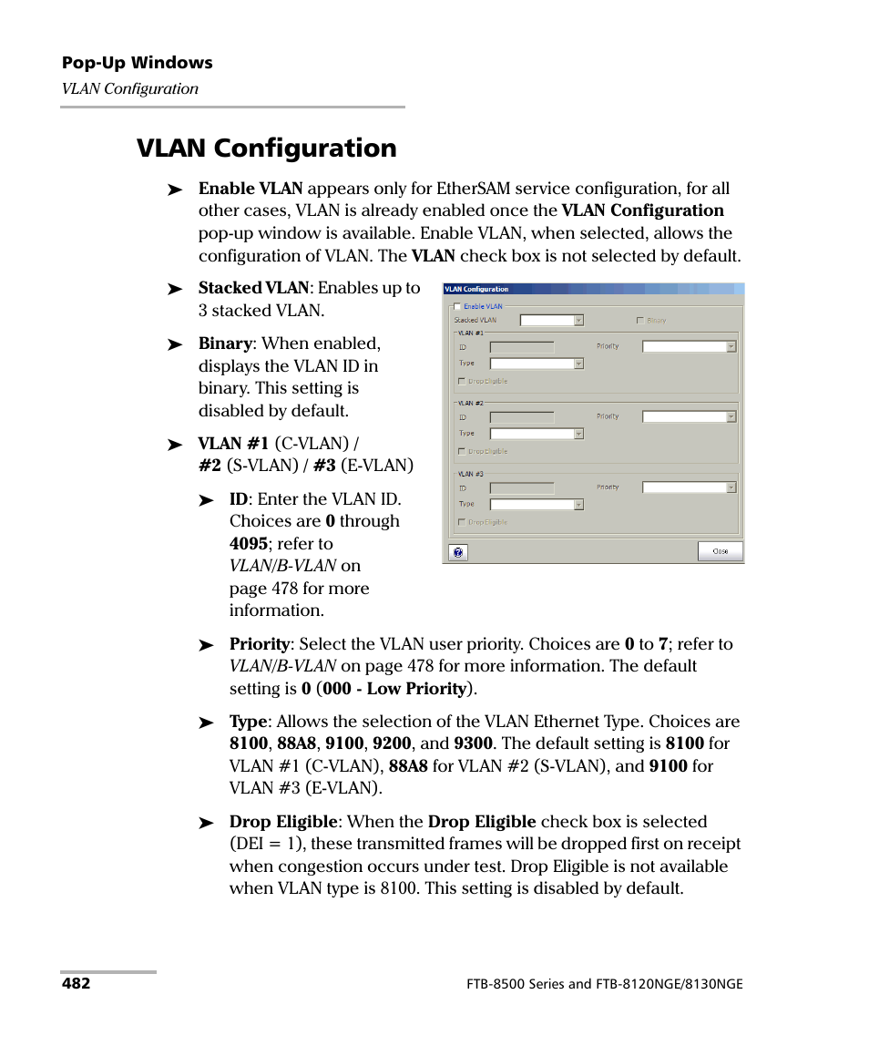 Vlan configuration, R to vlan | EXFO IQS-8500 Series for IQS-600 User Manual | Page 496 / 546