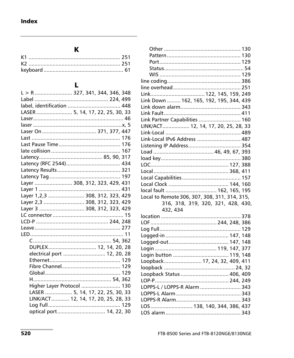 EXFO IQS-8500 Series for IQS-600 User Manual | Page 534 / 546