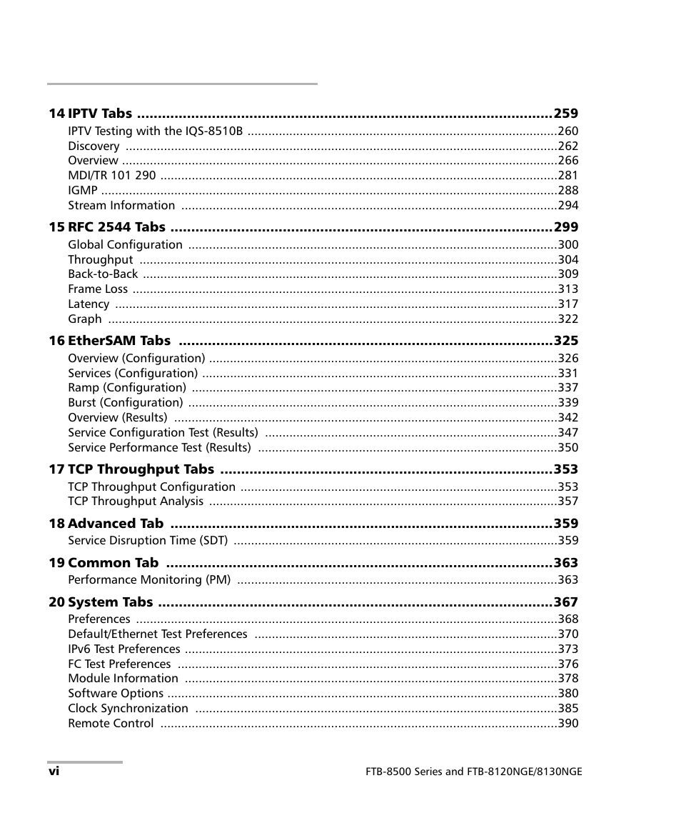 EXFO IQS-8500 Series for IQS-600 User Manual | Page 6 / 546