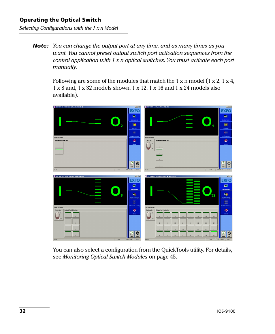 EXFO IQS-9100 Optical Switch for IQS-500/600 User Manual | Page 38 / 99