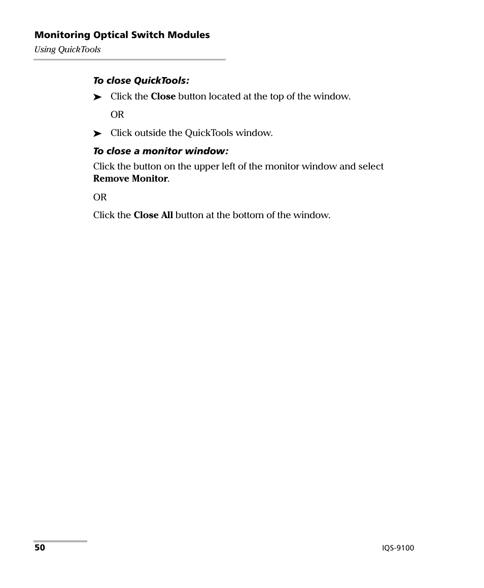 EXFO IQS-9100 Optical Switch for IQS-500/600 User Manual | Page 56 / 99