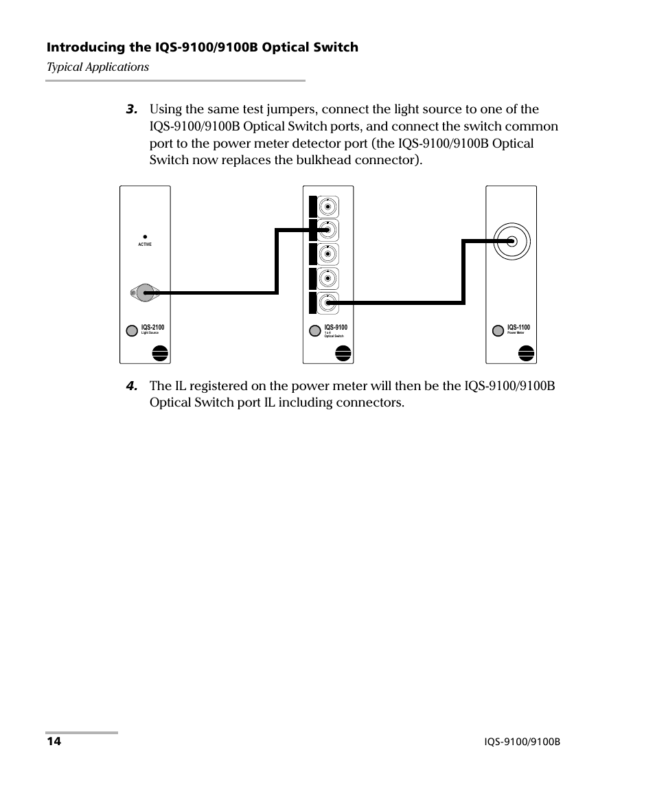 Typical applications | EXFO IQS-9100B Optical Switch for IQS-500/600 User Manual | Page 20 / 102