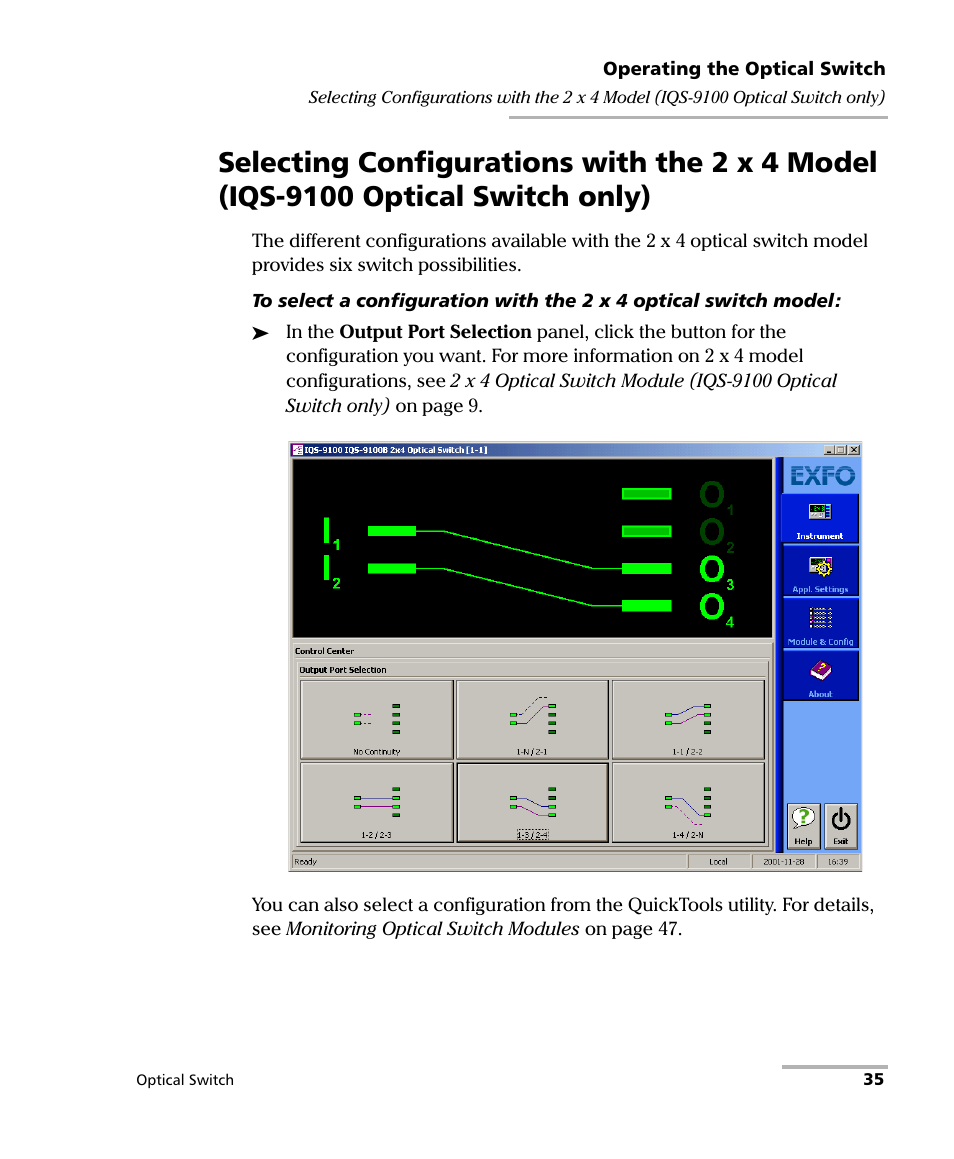 EXFO IQS-9100B Optical Switch for IQS-500/600 User Manual | Page 41 / 102