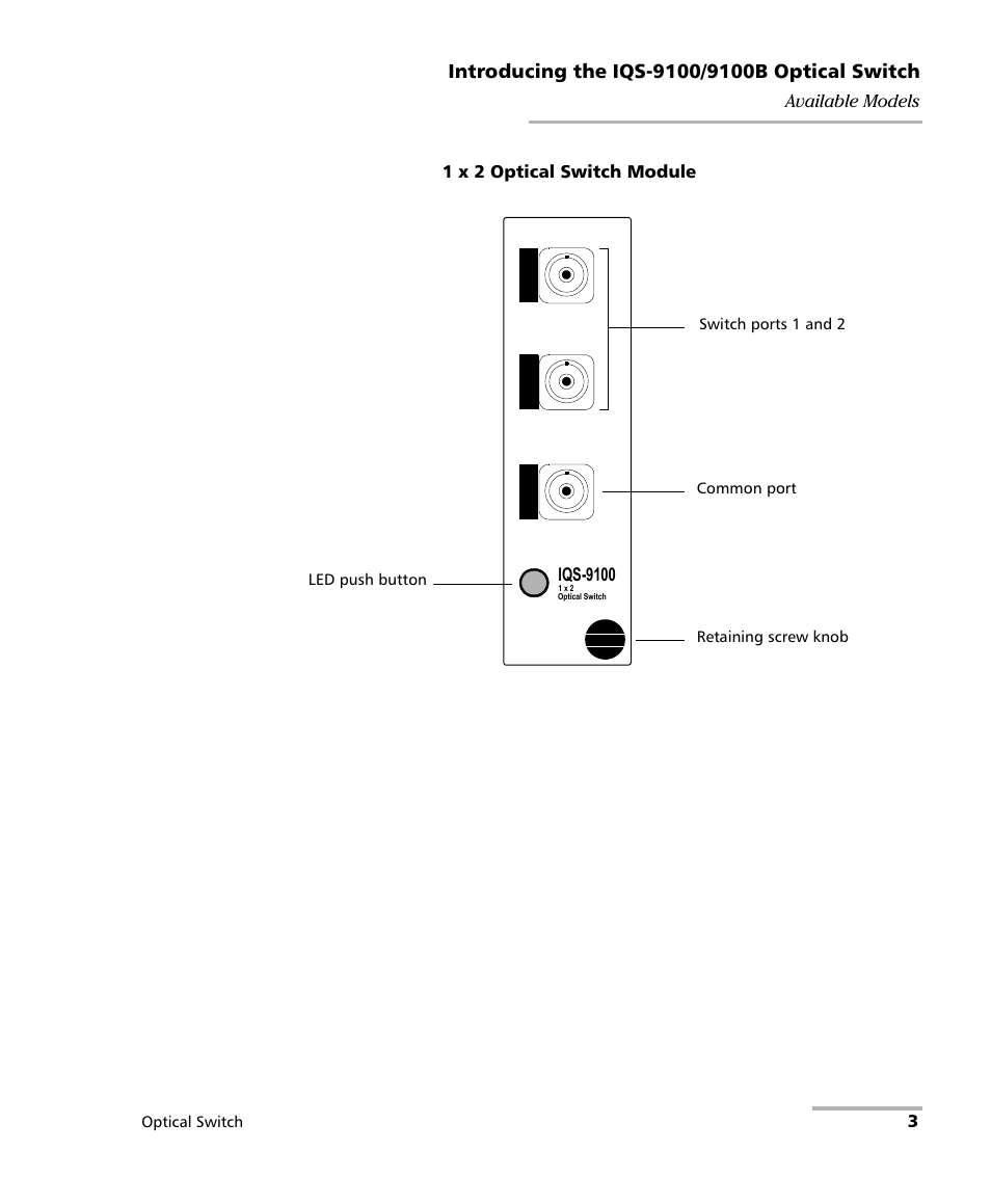 EXFO IQS-9100B Optical Switch for IQS-500/600 User Manual | Page 9 / 102